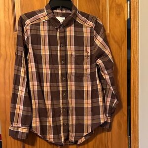 SO Brown and orange Plaid Button-Down Shirt very good condition